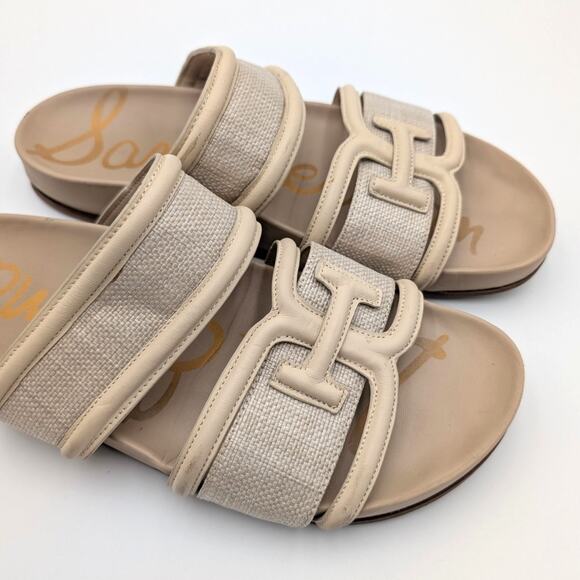 Sam Edelman Rowan Double Strap Slide Sandals Women's Natural Size US10.5 EU41 - Picture 9 of 13